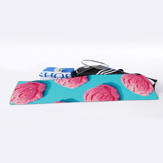 Pink Strawberry Ice Cream Print Sports Towel