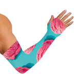 Pink Strawberry Ice Cream Print Sun Protection Arm Sleeves