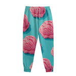 Pink Strawberry Ice Cream Print Sweatpants