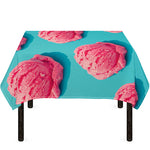 Pink Strawberry Ice Cream Print Tablecloth