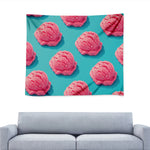 Pink Strawberry Ice Cream Print Tapestry