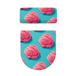 Pink Strawberry Ice Cream Print Toilet Lid And Tank Cover Set