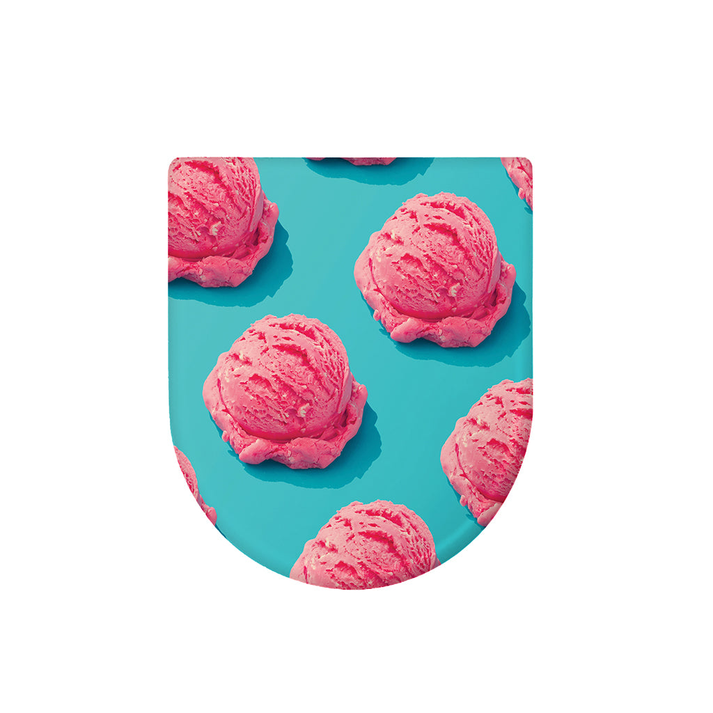Pink Strawberry Ice Cream Print Toilet Lid Cover