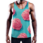 Pink Strawberry Ice Cream Print Training Tank Top