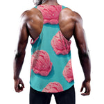Pink Strawberry Ice Cream Print Training Tank Top