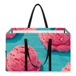 Pink Strawberry Ice Cream Print Utility Tote Bag