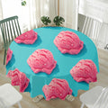 Pink Strawberry Ice Cream Print Waterproof Round Tablecloth