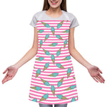 Pink Striped Ice Cream Pattern Print Adjustable Apron