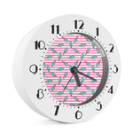 Pink Striped Ice Cream Pattern Print Alarm Clock