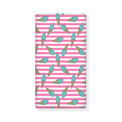 Pink Striped Ice Cream Pattern Print Baby Crib Sheet