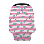 Pink Striped Ice Cream Pattern Print Baby Seat Cover