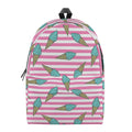 Pink Striped Ice Cream Pattern Print School Backpack