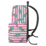 Pink Striped Ice Cream Pattern Print Backpack