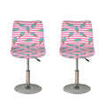 Pink Striped Ice Cream Pattern Print Bar Stool Covers