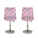 Pink Striped Ice Cream Pattern Print Bar Stool Covers