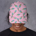 Pink Striped Ice Cream Pattern Print Baseball Cap