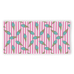 Pink Striped Ice Cream Pattern Print Beach Towel