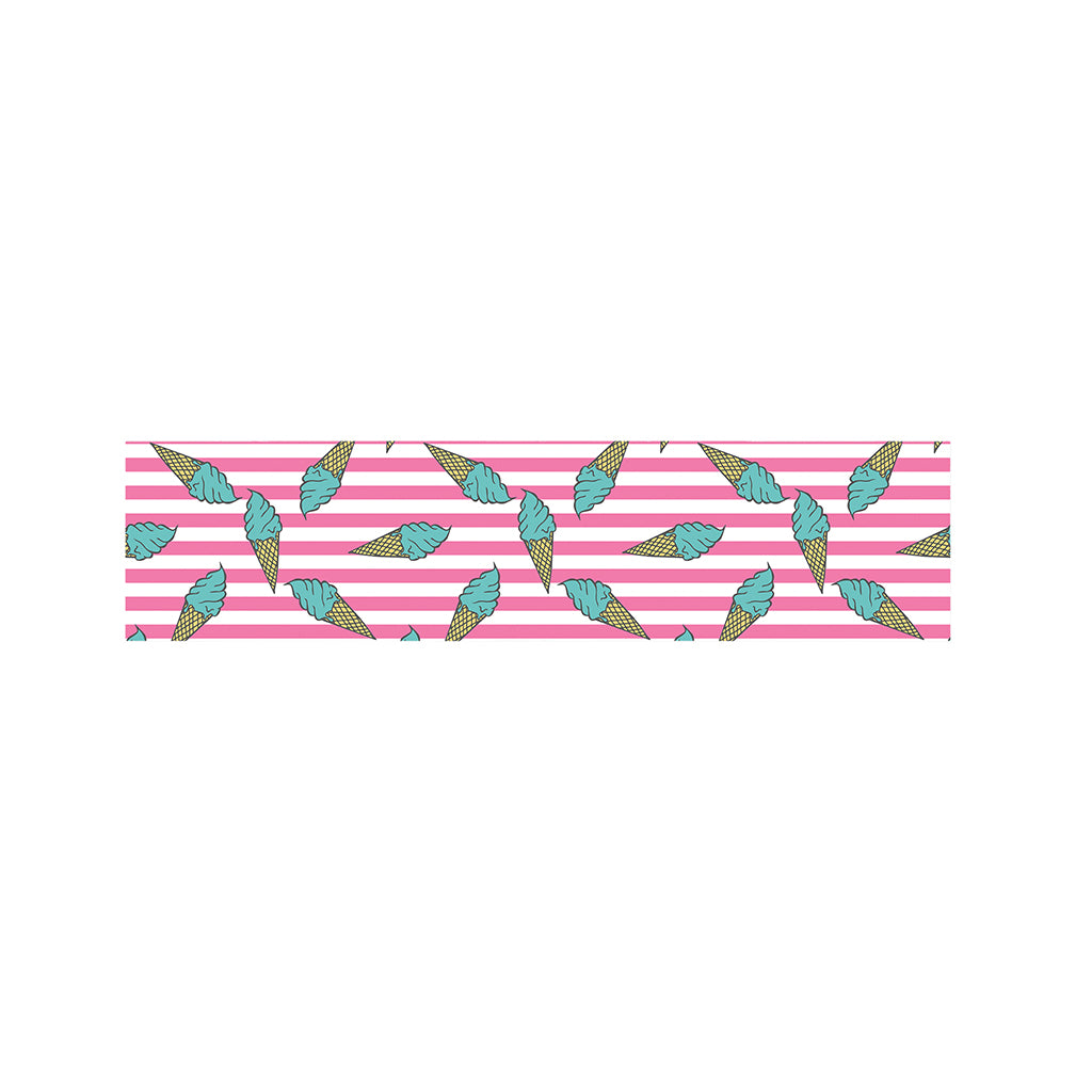 Pink Striped Ice Cream Pattern Print Bed Runner