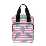 Pink Striped Ice Cream Pattern Print Bible Tote Bag