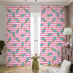 Pink Striped Ice Cream Pattern Print Blackout Pencil Pleat Curtains