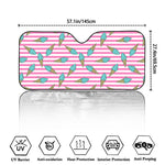 Pink Striped Ice Cream Pattern Print Car Windshield Sun Shade