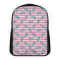 Pink Striped Ice Cream Pattern Print Casual Backpack