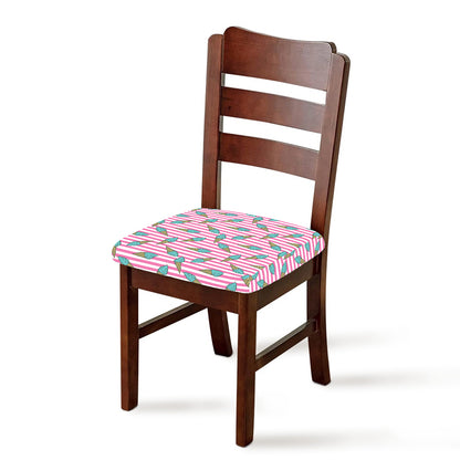 Pink Striped Ice Cream Pattern Print Chair Cushion Cover