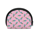 Pink Striped Ice Cream Pattern Print Coin Purse