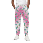 Pink Striped Ice Cream Pattern Print Cotton Pants