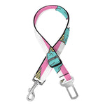 Pink Striped Ice Cream Pattern Print Dog Seat Belt