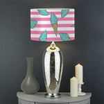 Pink Striped Ice Cream Pattern Print Drum Lamp Shade