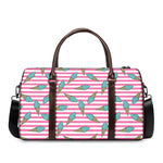 Pink Striped Ice Cream Pattern Print Duffle Bag