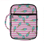 Pink Striped Ice Cream Pattern Print Front Pocket Bible Bag