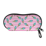Pink Striped Ice Cream Pattern Print Glasses Case