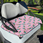 Pink Striped Ice Cream Pattern Print Golf Cart Seat Cover