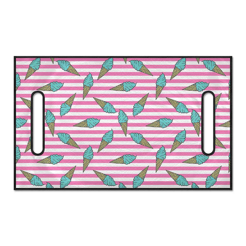 Pink Striped Ice Cream Pattern Print Golf Cart Seat Cover