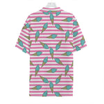 Pink Striped Ice Cream Pattern Print Hawaiian Shirt