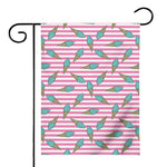 Pink Striped Ice Cream Pattern Print House Flag