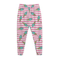 Pink Striped Ice Cream Pattern Print Jogger Pants