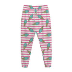 Pink Striped Ice Cream Pattern Print Jogger Pants