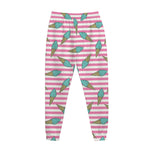 Pink Striped Ice Cream Pattern Print Jogger Pants
