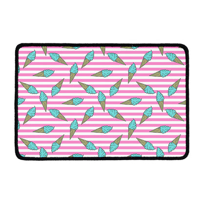 Pink Striped Ice Cream Pattern Print Kitchen Mat