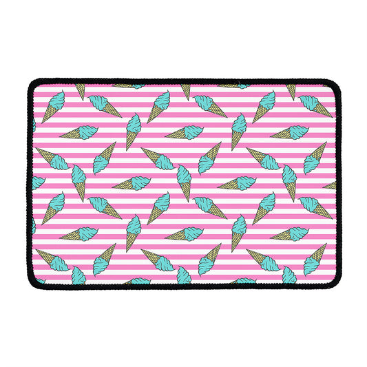 Pink Striped Ice Cream Pattern Print Kitchen Mat