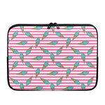 Pink Striped Ice Cream Pattern Print Laptop Sleeve