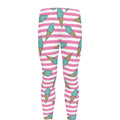 Pink Striped Ice Cream Pattern Print Men's Leggings