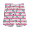 Pink Striped Ice Cream Pattern Print Men's Athletic Shorts