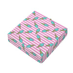 Pink Striped Ice Cream Pattern Print Outdoor Seat Cushion Cover