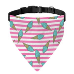 Pink Striped Ice Cream Pattern Print Over The Collar Dog Bandana