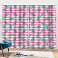 Pink Striped Ice Cream Pattern Print Pencil Pleat Curtains