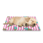 Pink Striped Ice Cream Pattern Print Pet Cooling Mat Cover